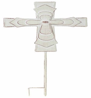 Mtl Ant Wht Cross Stake