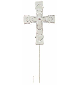 Mtl Ant Wht Cross Stake