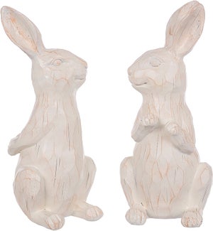 Lg Rsn Wht Rabbit Stand 2 Asst