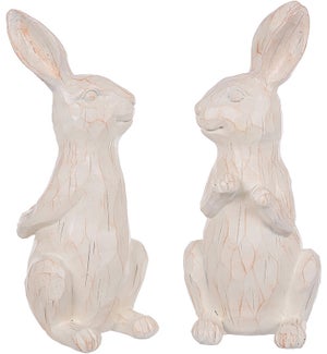 Lg Rsn Wht Rabbit Stand 2 Asst