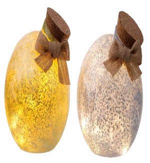 Lrg Glass Frosted LED Ball 2 Asst
