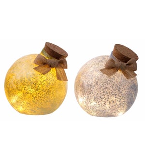 Lrg Glass Frosted LED Ball 2 Asst