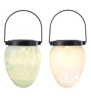 Glass Solar Orb Hanging 2 Asst