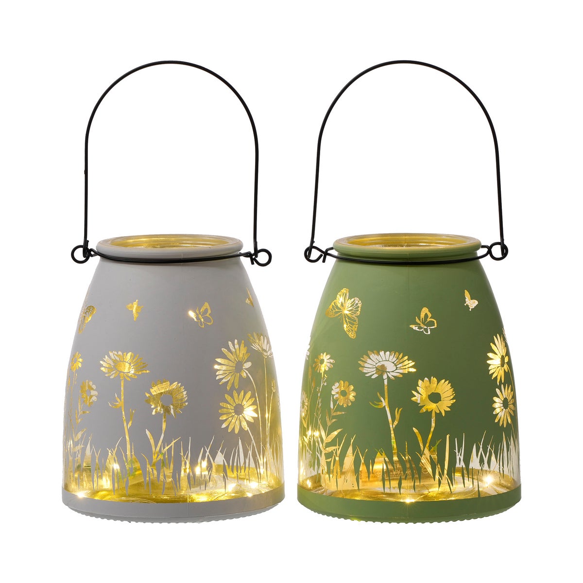 Glass Tall Flower LED 2 Asst