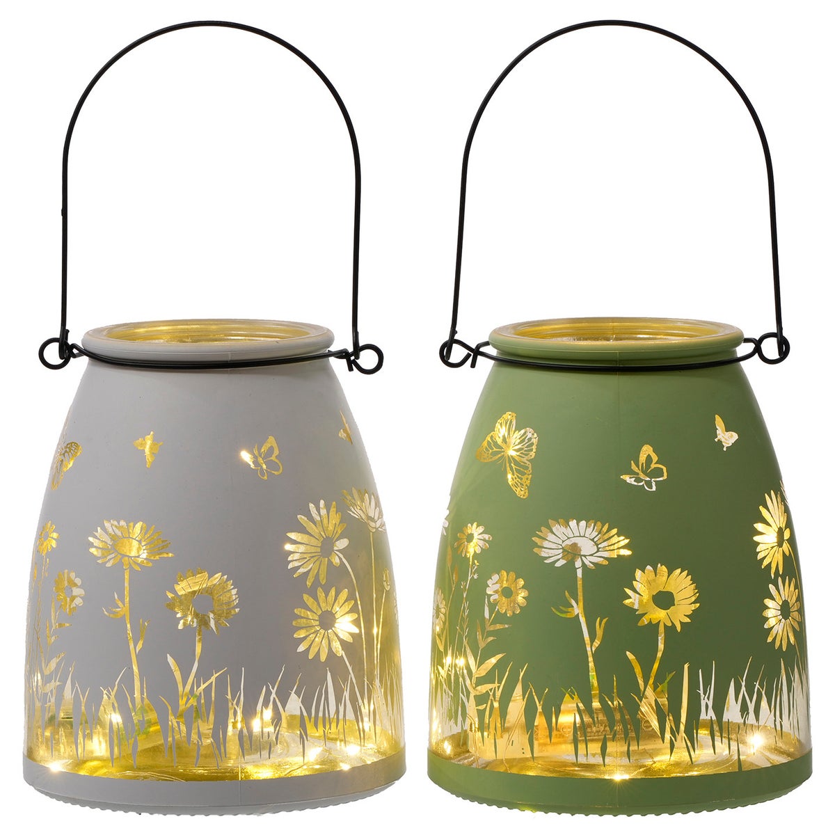 Glass Tall Flower LED 2 Asst