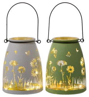 Glass Tall Flower LED 2 Asst