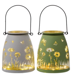 Glass Tall Flower LED 2 Asst