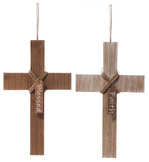 Wd Inspirational Cross Hang 2 Asst