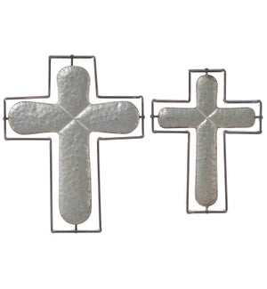 Lrg Mtl Rustic Cross Wall