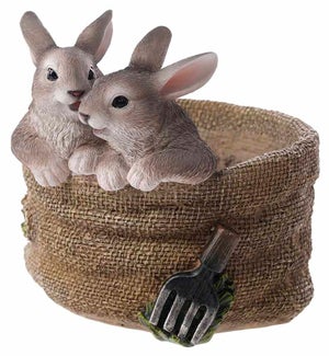 Res Rabbits in Basket Container