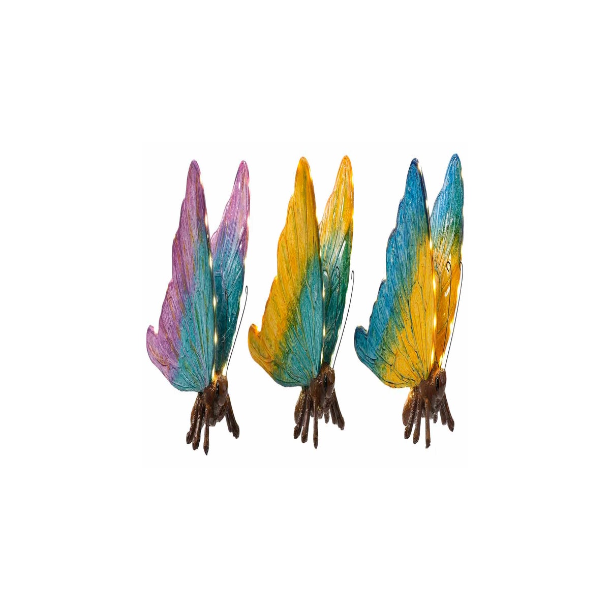 Lrg Res Shiny LED Butterfly 3 Asst