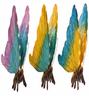 Lrg Res Shiny LED Butterfly 3 Asst