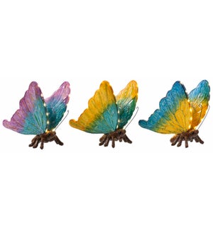 Lrg Res Shiny LED Butterfly 3 Asst