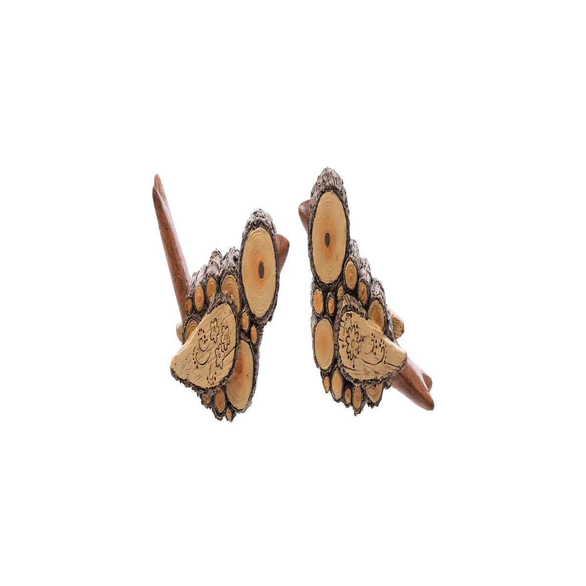 Md Res Wood look Bird Fig 2 Asst