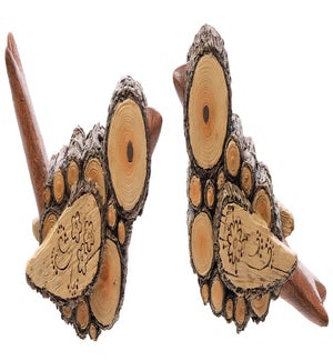 Md Res Wood look Bird Fig 2 Asst