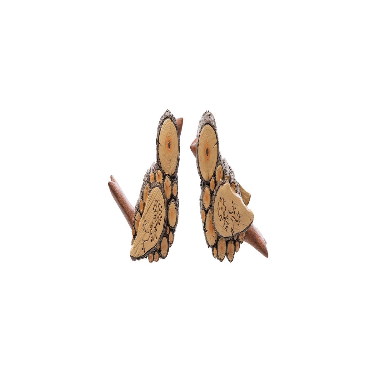 Lrg Res Wood look Bird 2 Asst