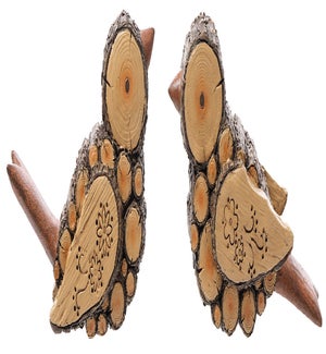 Lrg Res Wood look Bird 2 Asst