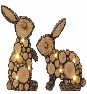 Lrg Res Wood look Bunny 2 Asst