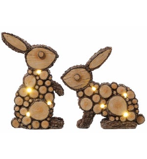 Lrg Res Wood look Bunny 2 Asst