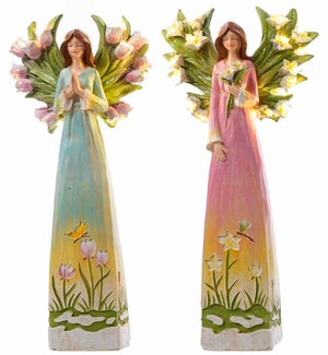 Lrg Res Garden LED Angel 2 Asst