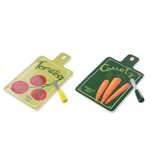 Cer Veggie Cutting Board S/2 2 Asst