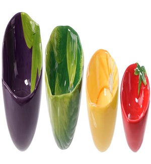 Cer Veggie Measuring Cups S/4