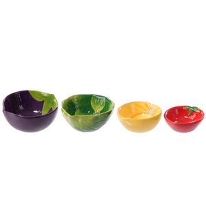 Cer Veggie Measuring Cups S/4