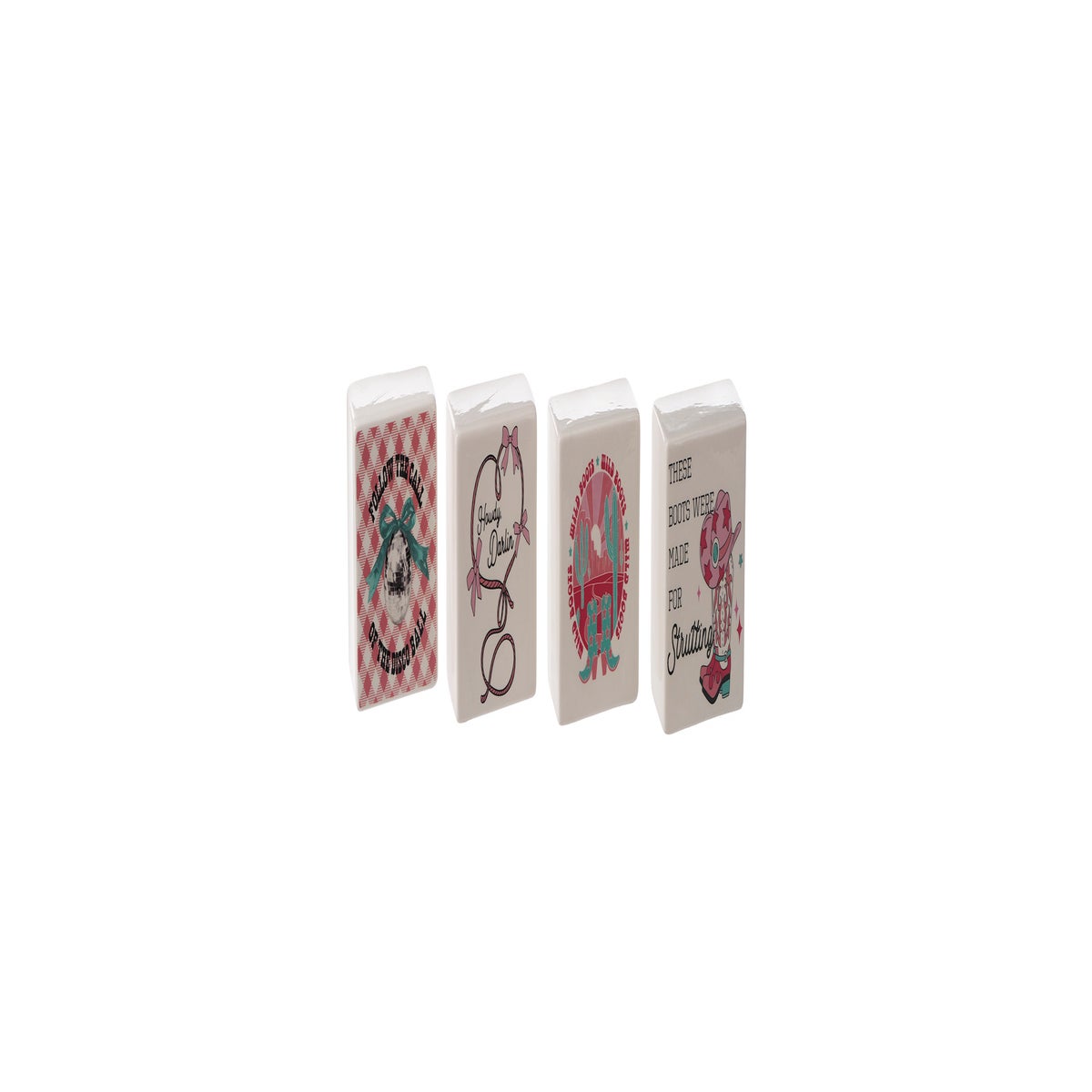 Cer Cowgirl Blocks 4 Asst