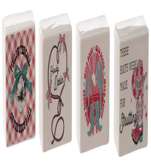 Cer Cowgirl Blocks 4 Asst