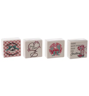 Cer Cowgirl Blocks 4 Asst