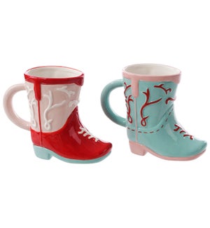 Cer Cowgirl Boot Mug 2 Asst