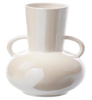 Cer Wht Vase w/ Handle