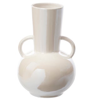 Cer Wht Vase w/ Handle