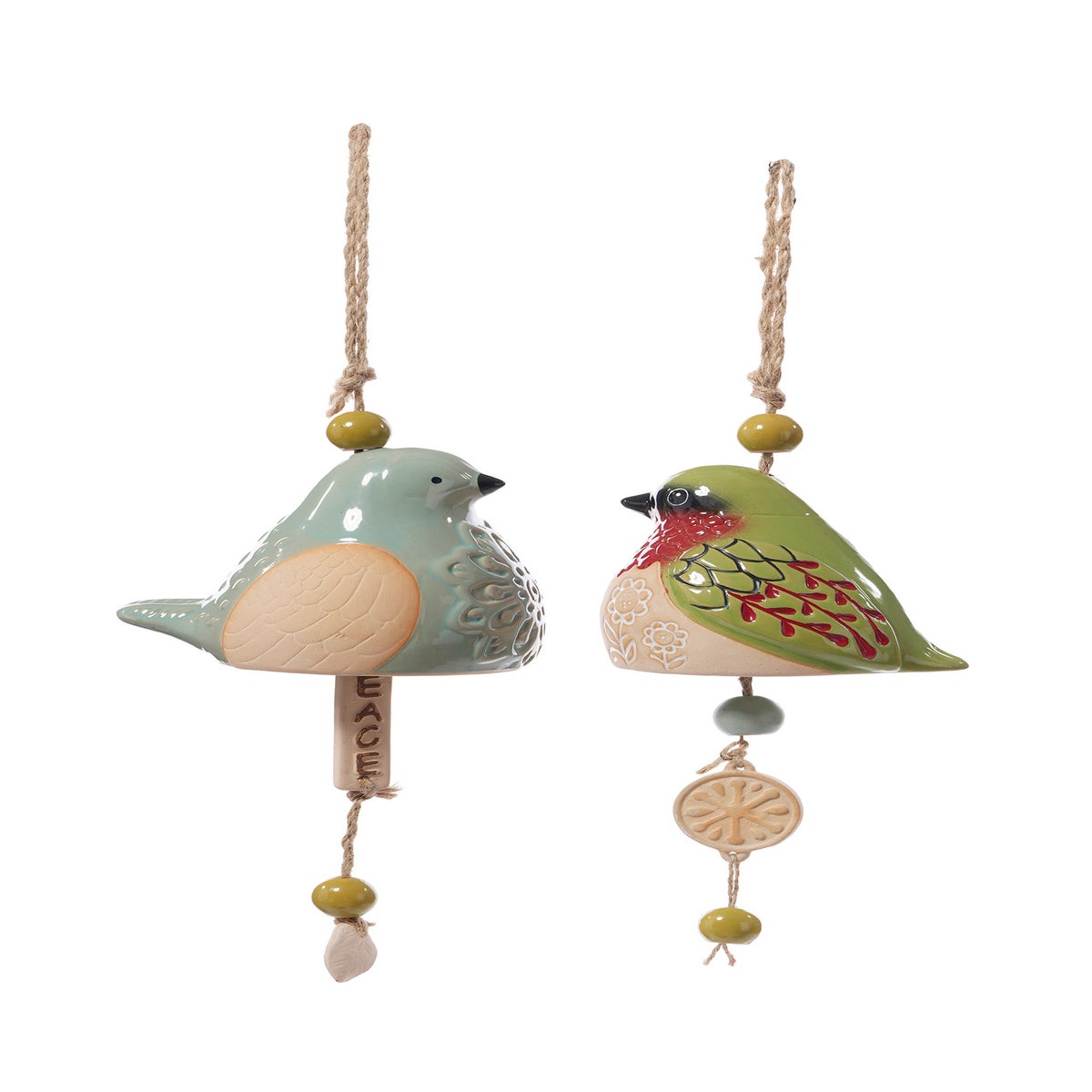 Lrg TC Bird Windchime Hang 2 Asst