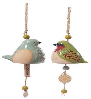 Lrg TC Bird Windchime Hang 2 Asst