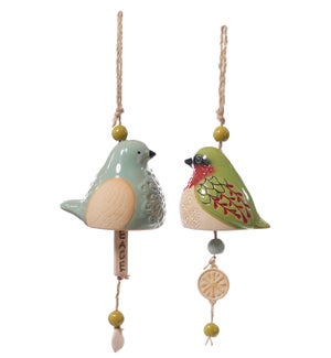 Lrg TC Bird Windchime Hang 2 Asst