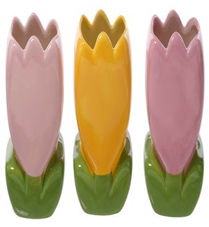 Cer Flower Container 3 Asst