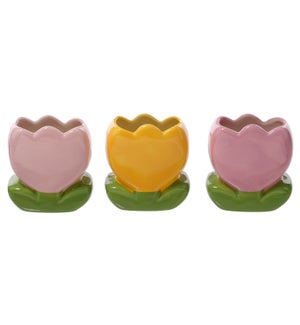 Cer Flower Container 3 Asst