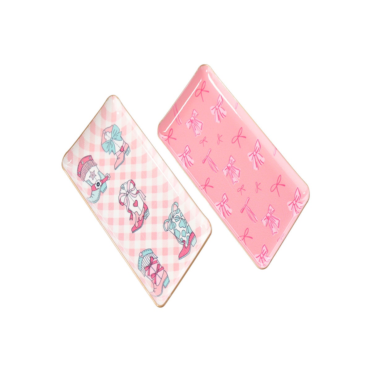 Mtl Cowgirl Rectangle Trays 2 Asst