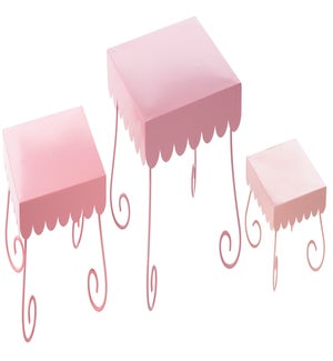 Mtl Scalloped Risers S/3