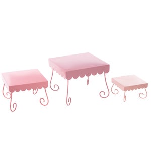 Mtl Scalloped Risers S/3