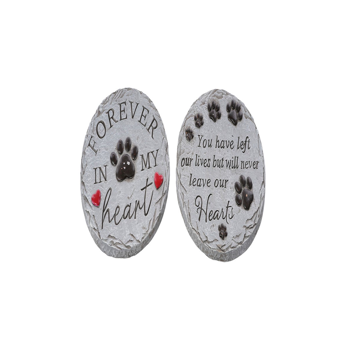 Cement Paw Prints Stones 2 Asst