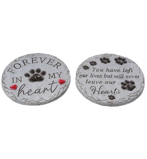Cement Paw Prints Stones 2 Asst