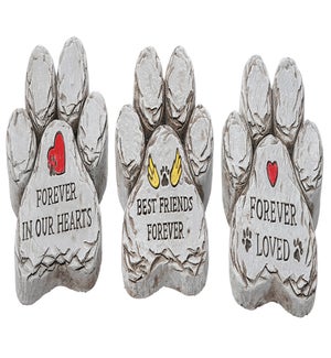 Cement Paw Memory Stones 3 Asst