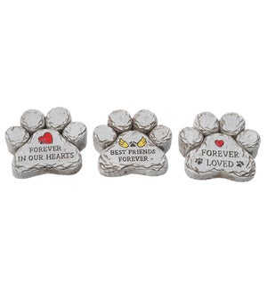 Cement Paw Memory Stones 3 Asst