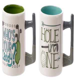 Cer Golf Mugs 2 Asst
