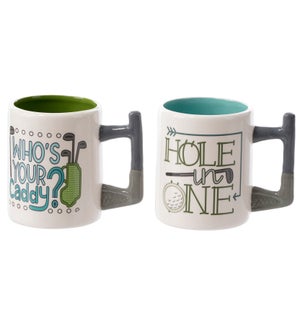 Cer Golf Mugs 2 Asst
