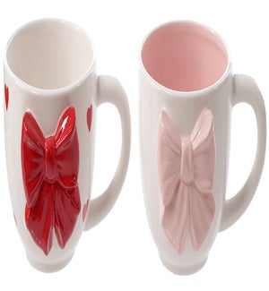 Cer Bow Tea Cups 2 Asst
