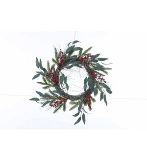 Flrl Euc/Pine Berry Wreath