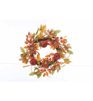 Flrl Fall Flower/Pumpkin Wreath